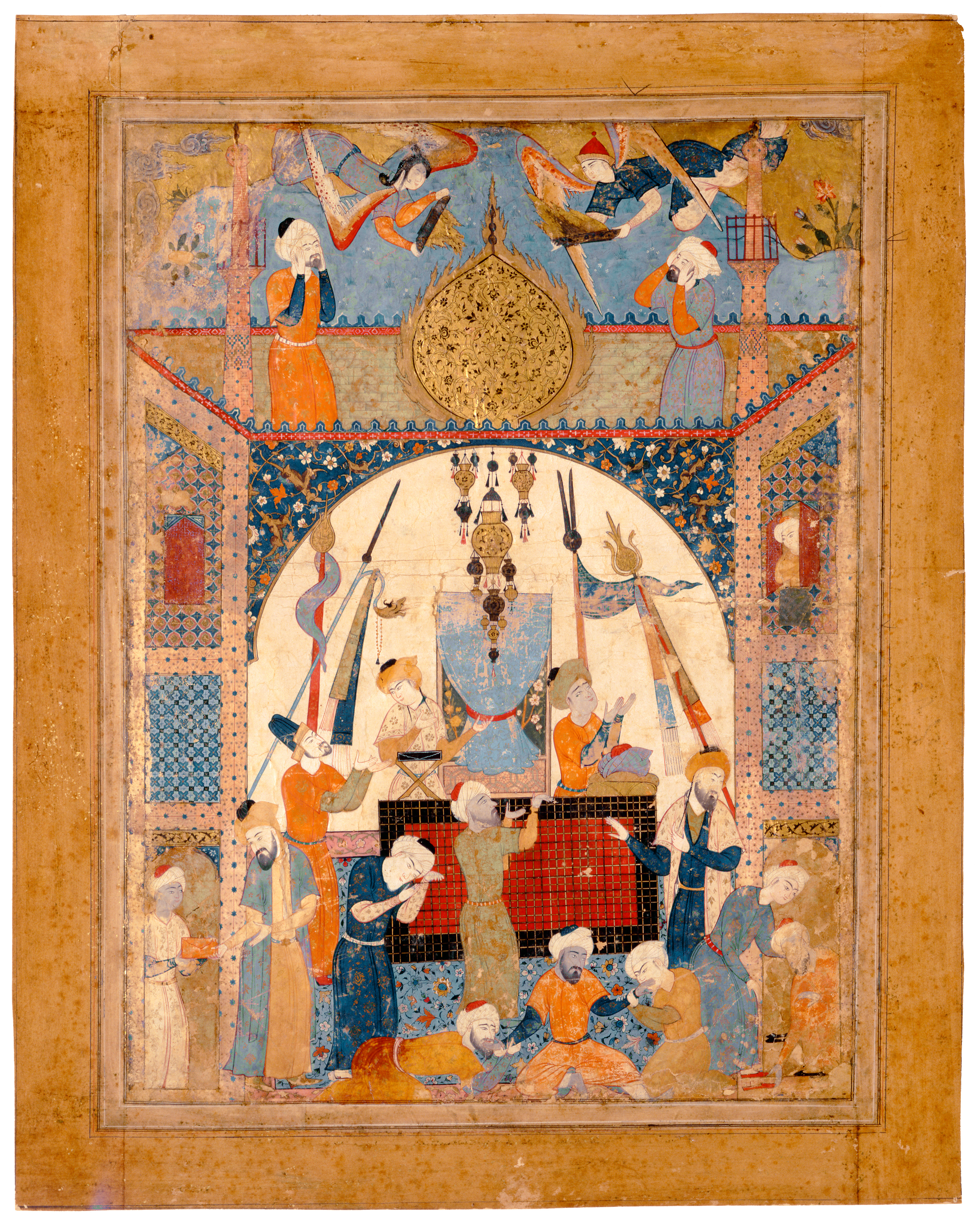 Miniature from a copy of Jafar al-Sadiq_s Falnama. “Scene From a Mausoleum” Iran, Tabriz or Qasvin; c. 1550