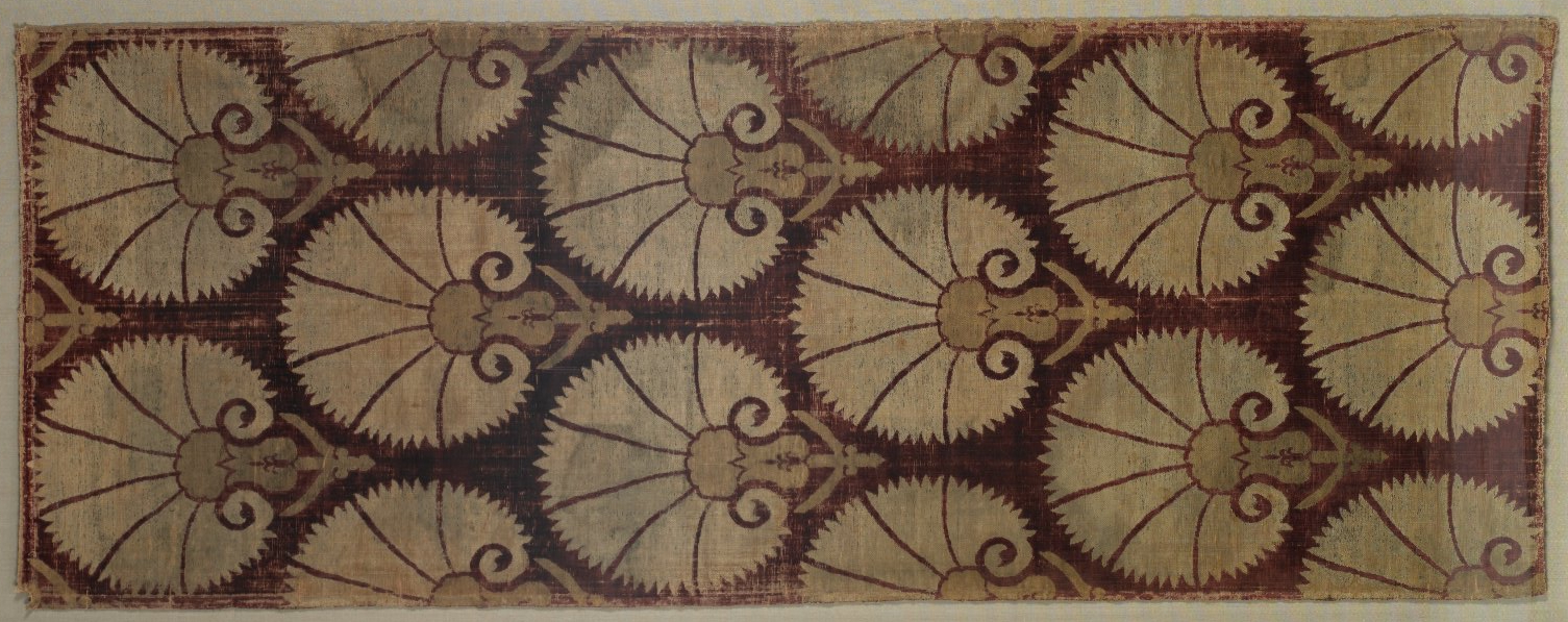 Velvet Ottoman Panel of Carnations